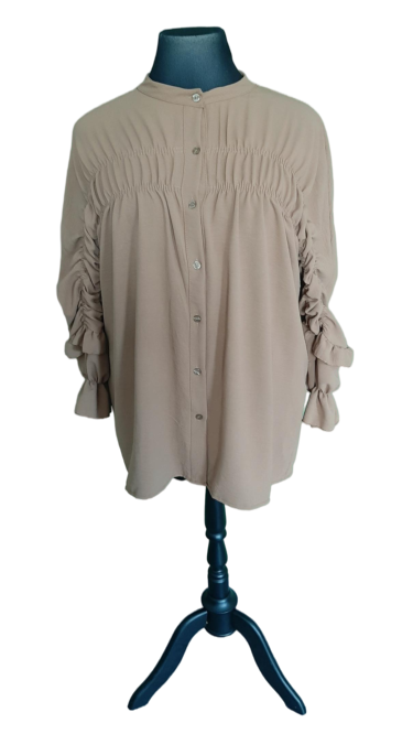 Blouse met gesmokte mouw