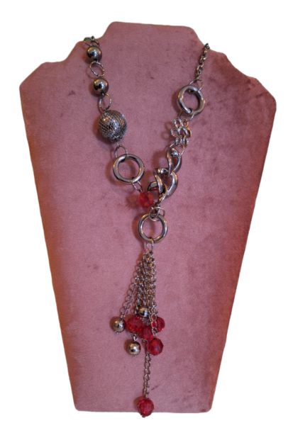 Ketting roze en zilver (Nikkelvrij)