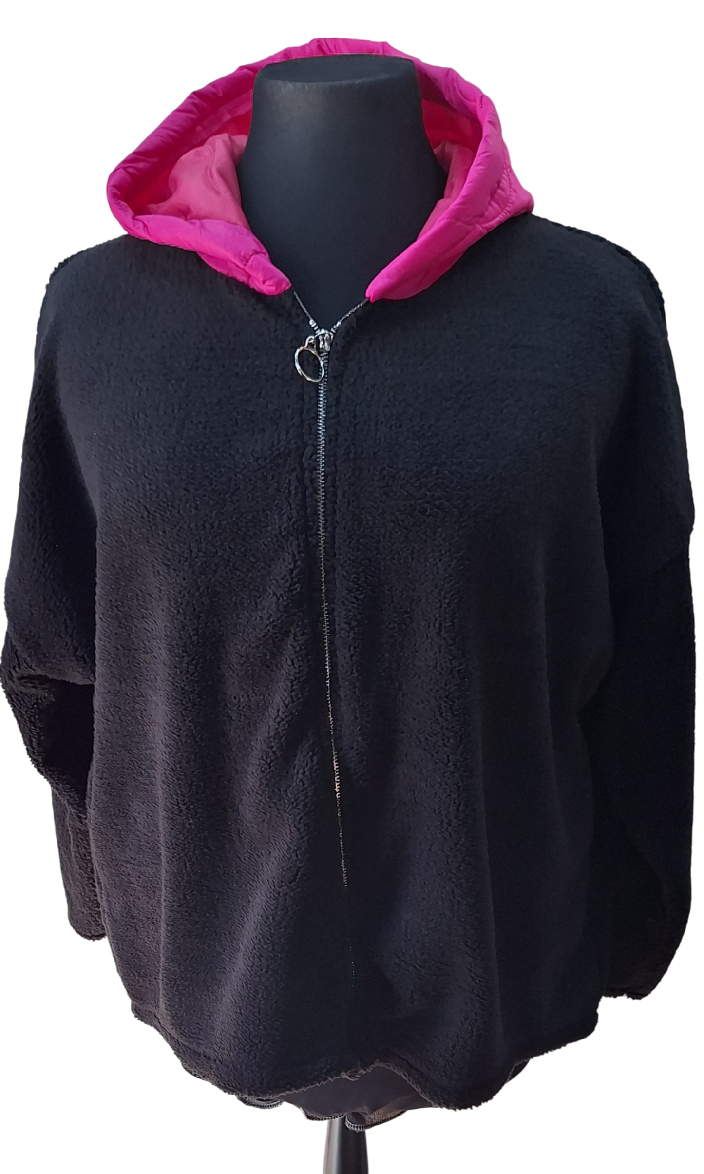 Vest met roze capuchon