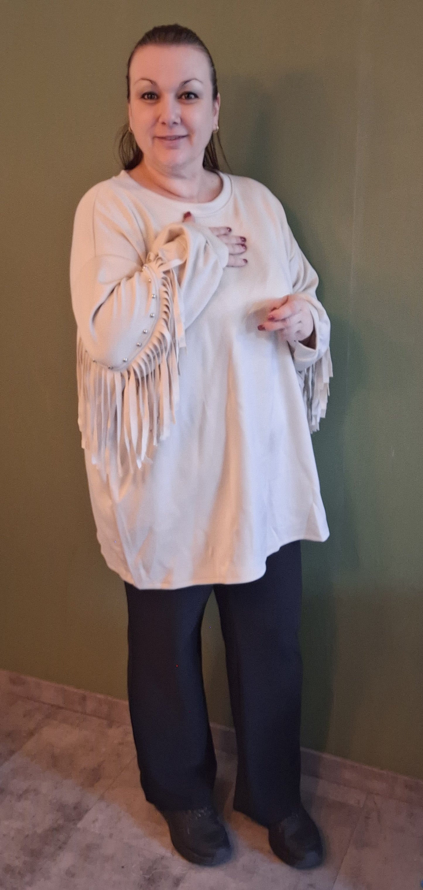 Sweater met  slierten