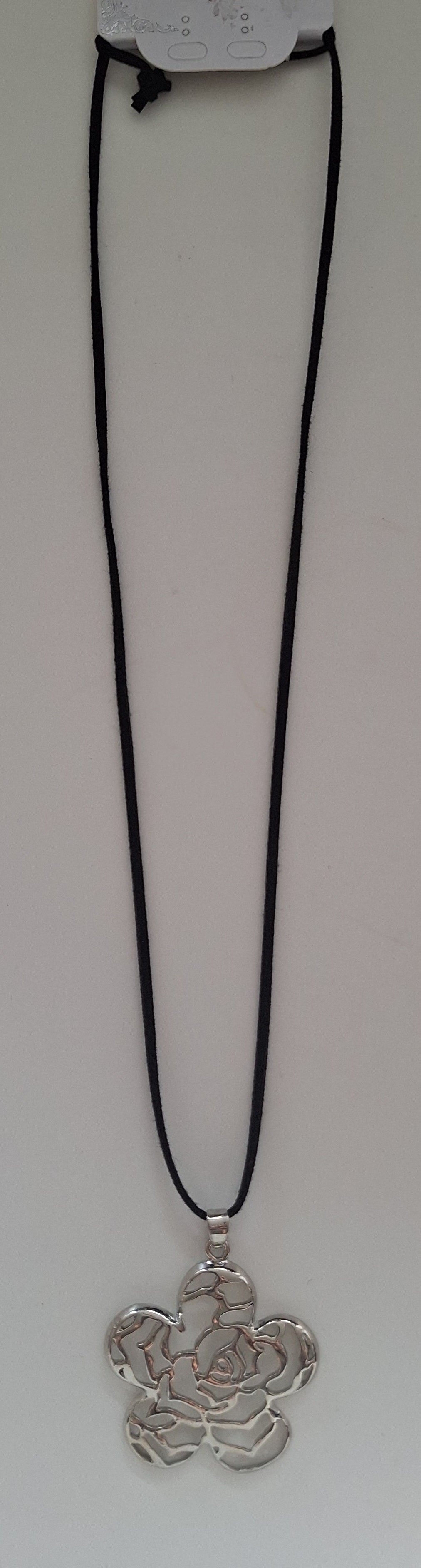 Ketting bloem zilver