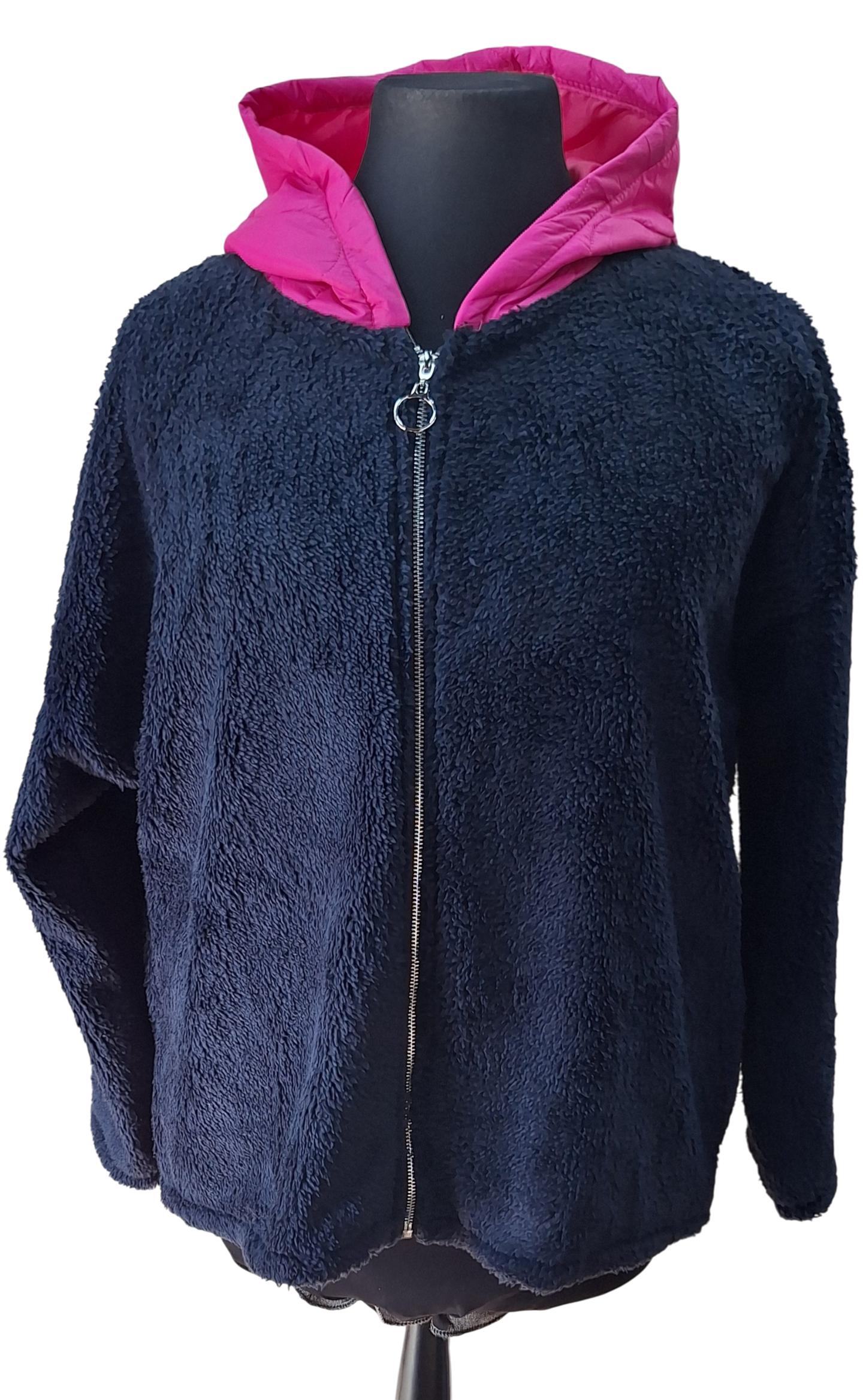 Vest met roze capuchon